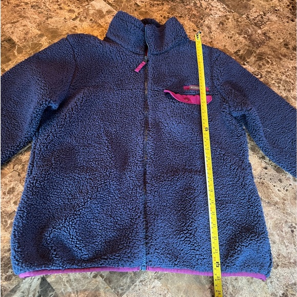 Columbia Mountain Side Heavyweight Fleece Jacket Cozy Teddy Navy Blue Large - Picture 11 of 12